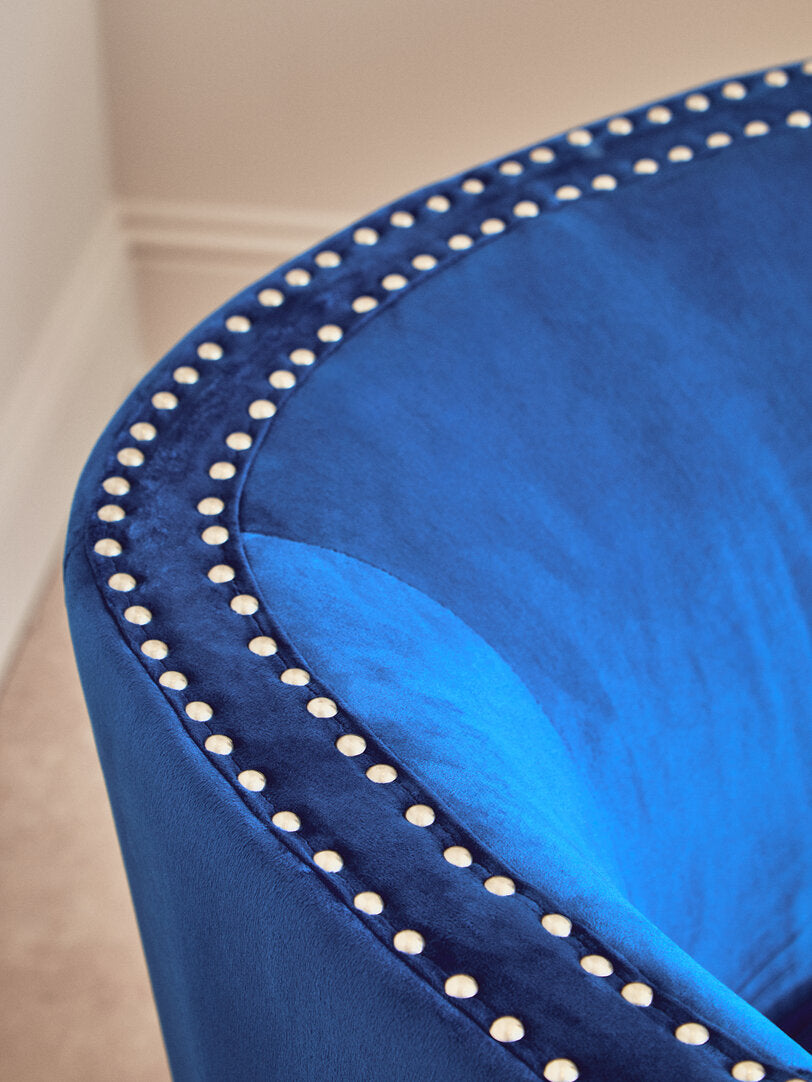 Savoy Blue Velvet Studded Chair
