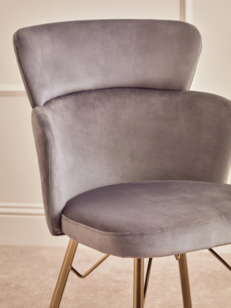 Lisbon Grey Velvet Chair