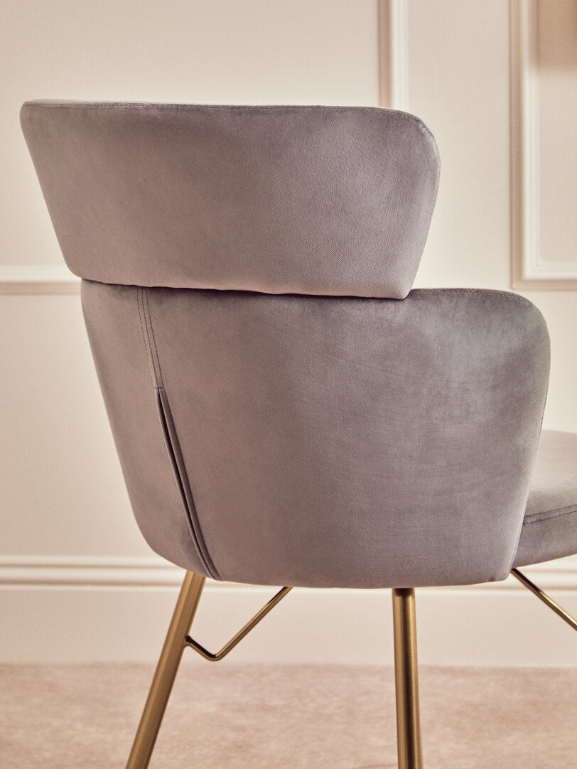 Lisbon Grey Velvet Chair
