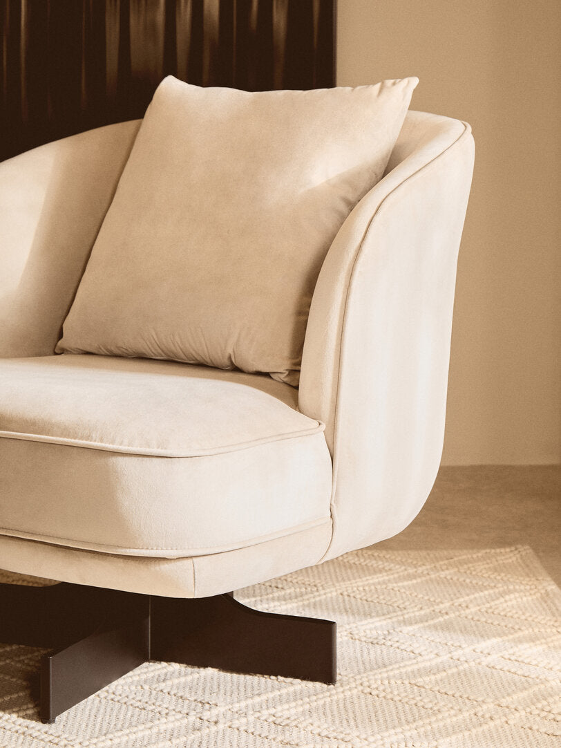 Harrogate Cream Velvet Swivel Chair