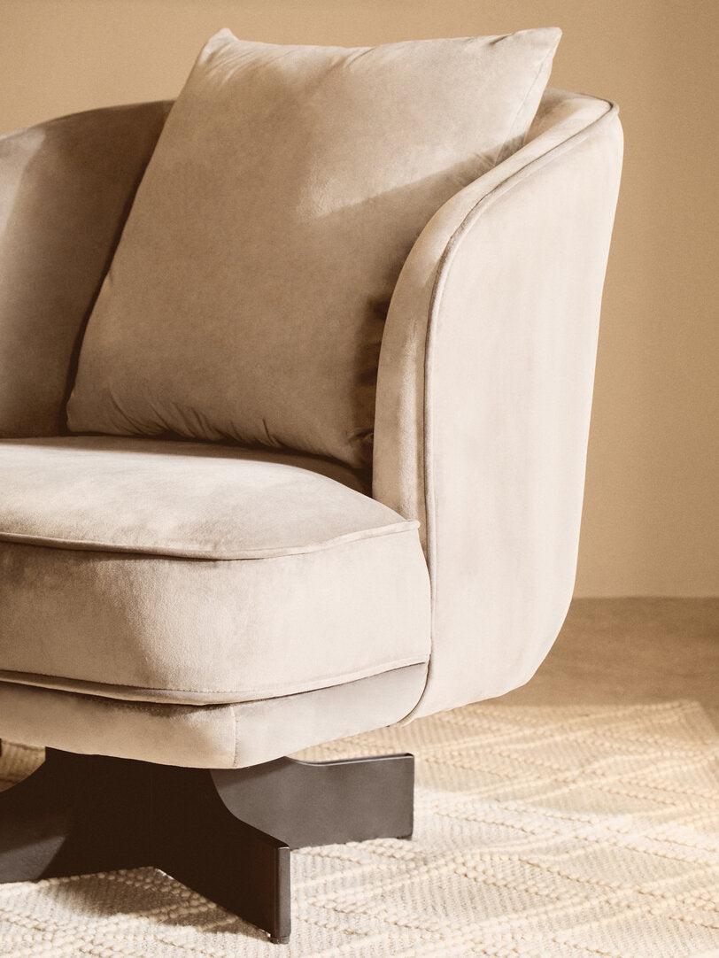 Harrogate Grey Velvet Swivel Chair