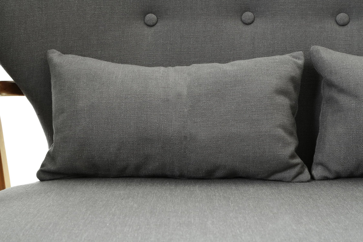 Richmond 2 Seat Grey Sofa with Birchwood Frame