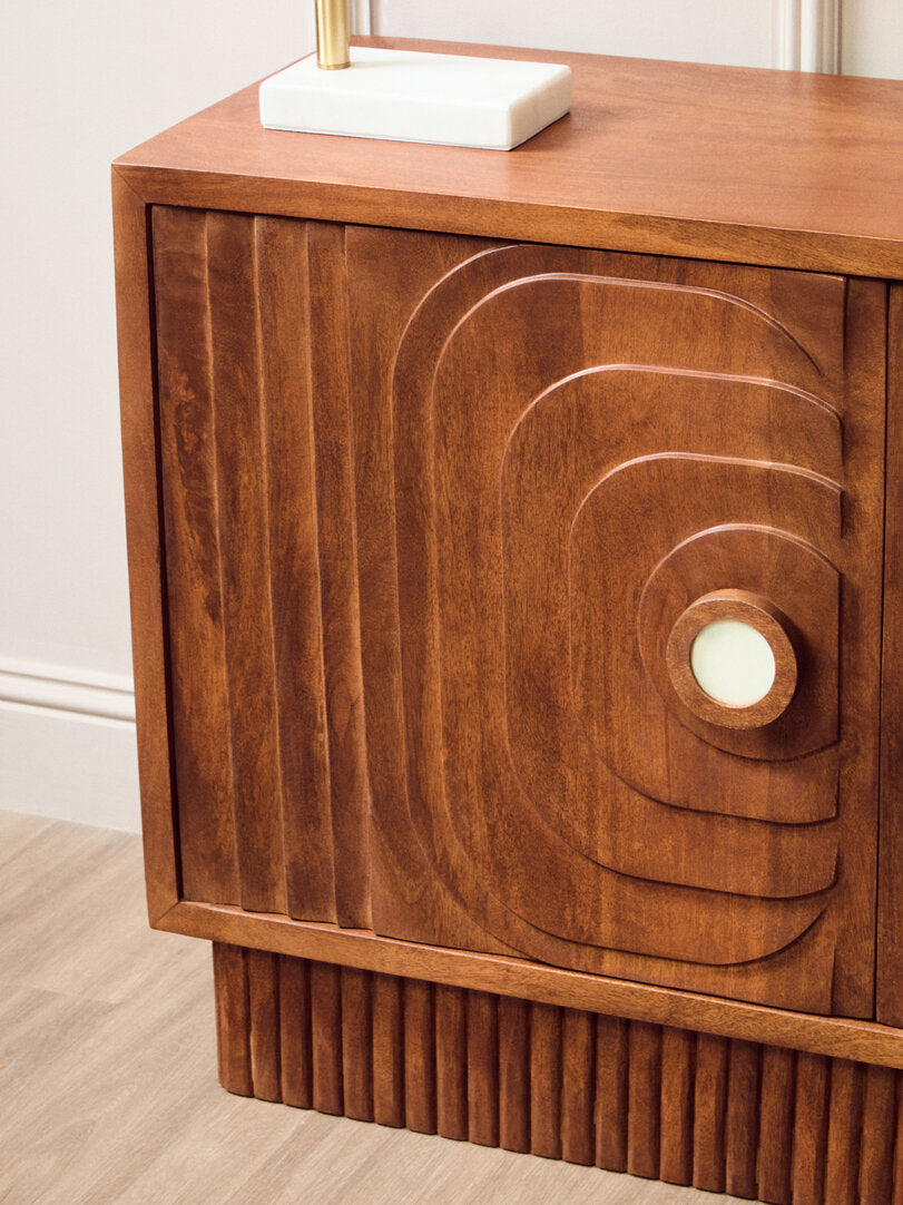 Brooklyn Two Door Mango Wood Carved Sideboard