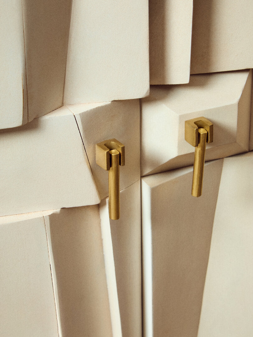 Porto Four Door Whitewash Mango Wood Abstract Sideboard