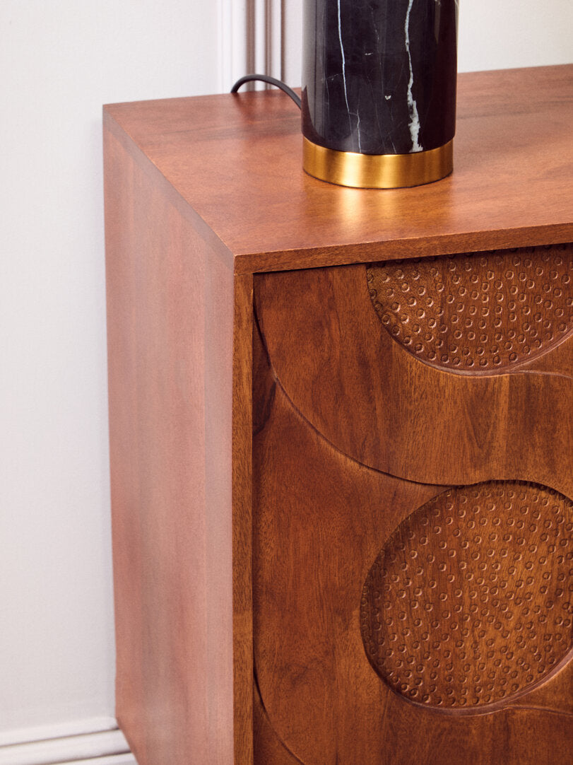 Soho Four Door Mango Wood Hammered Sideboard