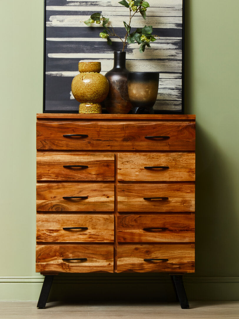 Florence 9 Drawer Acacia Chest