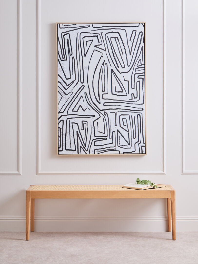 Stirling Natural Cane and Beech Wood Bench