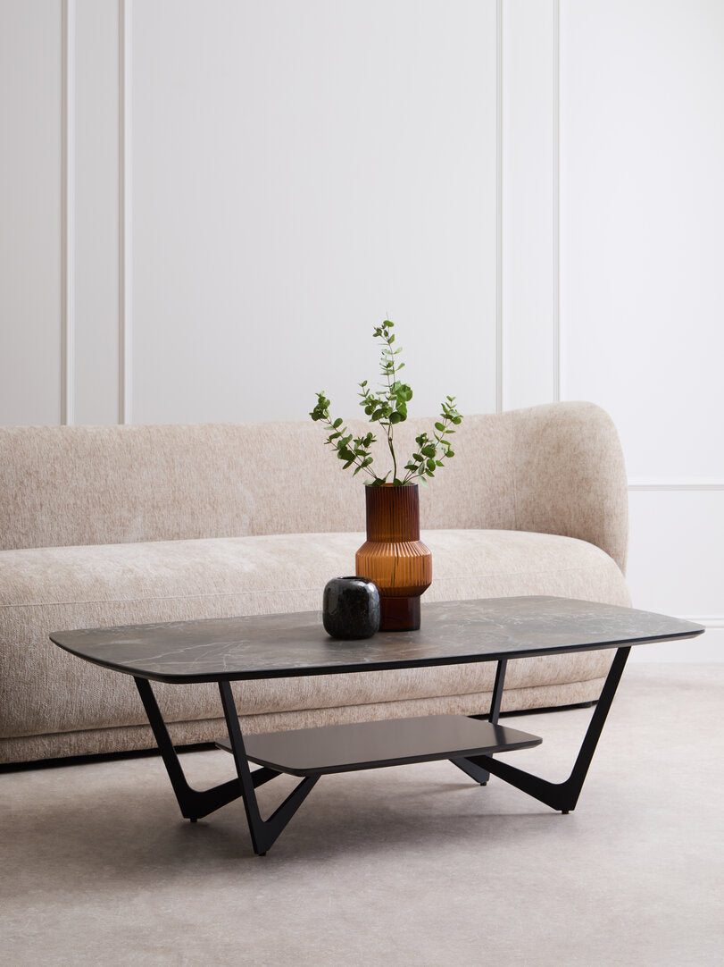 Aurora Grey Ceramic Marble Effect Coffee Table