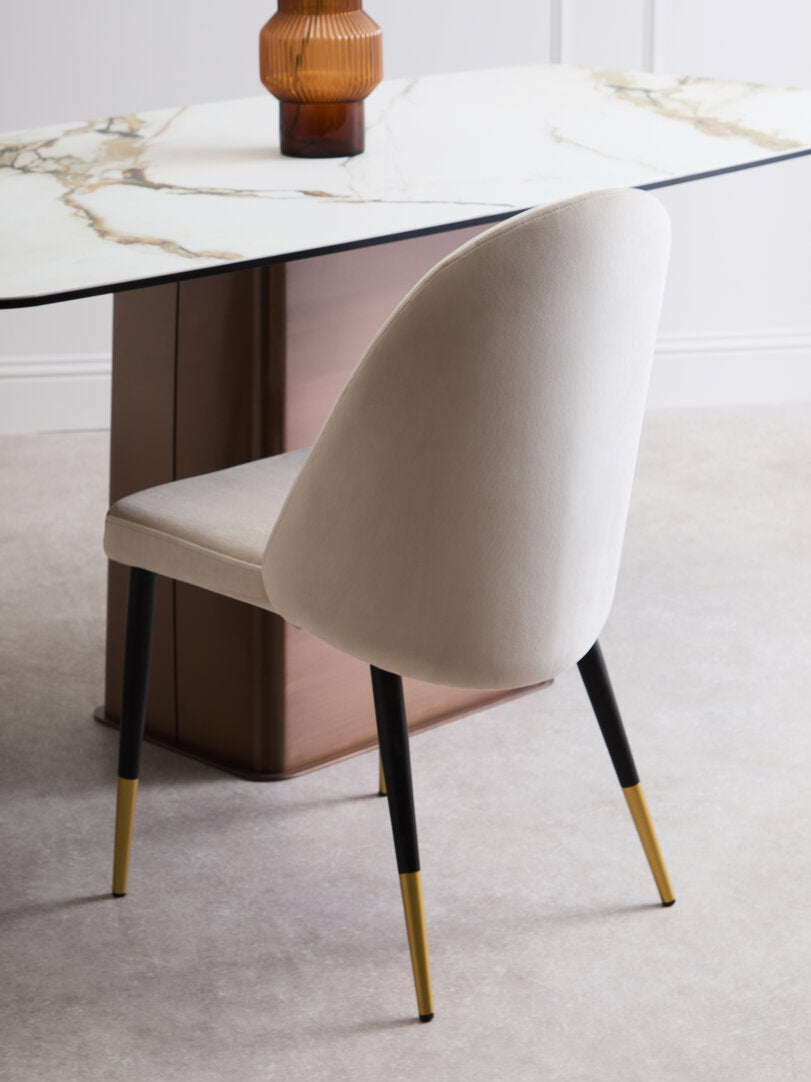 Aurora White Ceramic Marble Effect Rectangular Dining Table