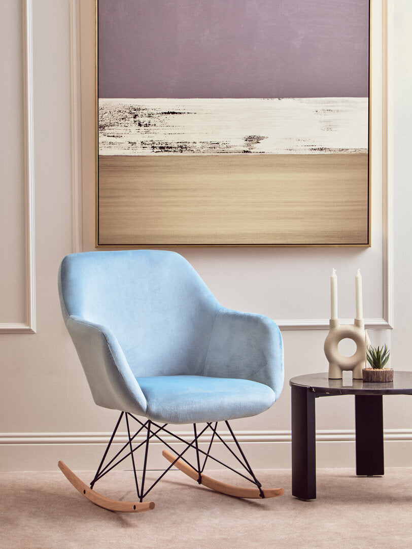 Richmond Small Blue Velvet Rocking Chair