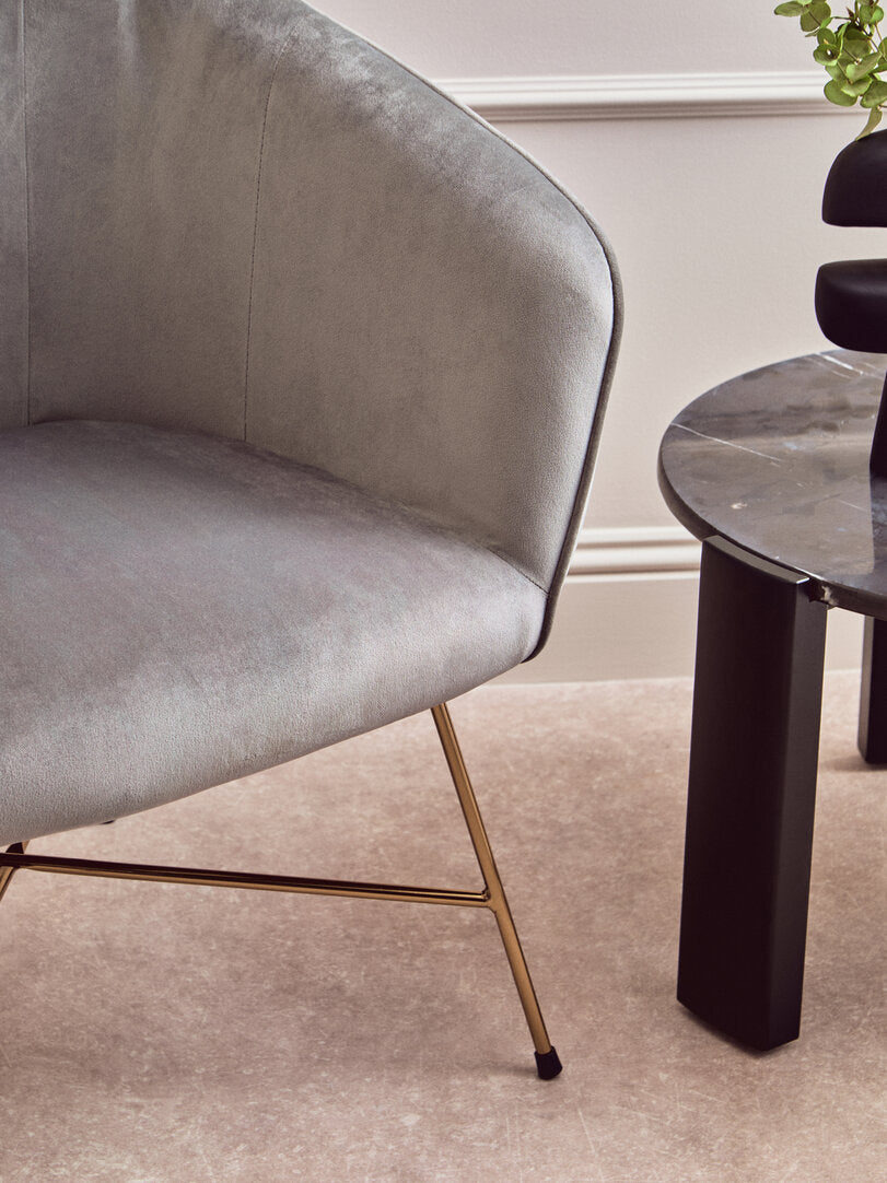 Richmond Grey Chair With Metal Frame