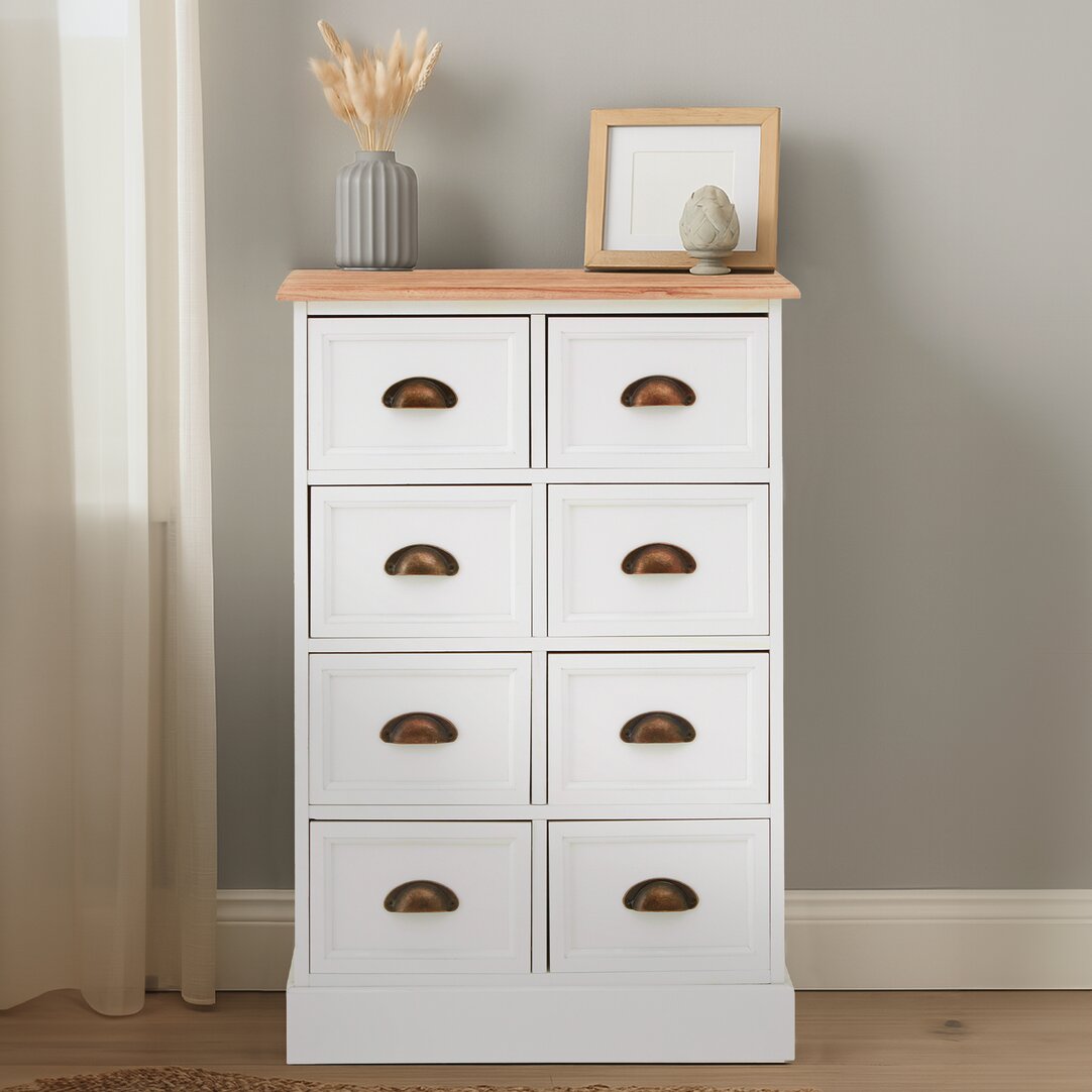 Granada White 8 Drawers Chest