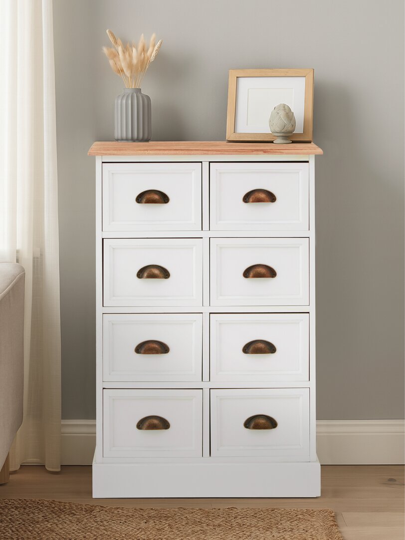 Granada White 8 Drawers Chest