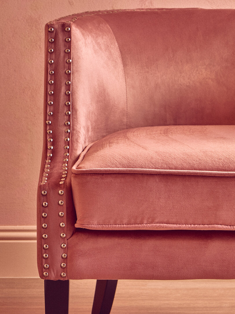 Savoy Pink Velvet Studded Chair