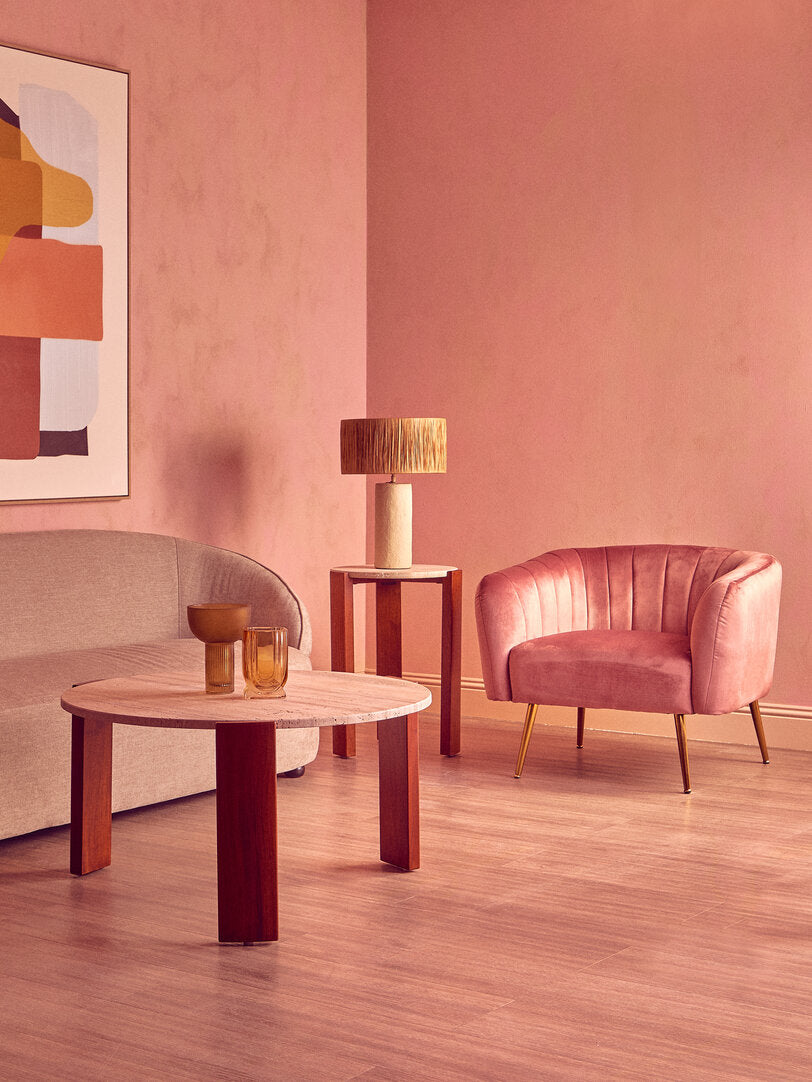 Savoy Pink Velvet Chair