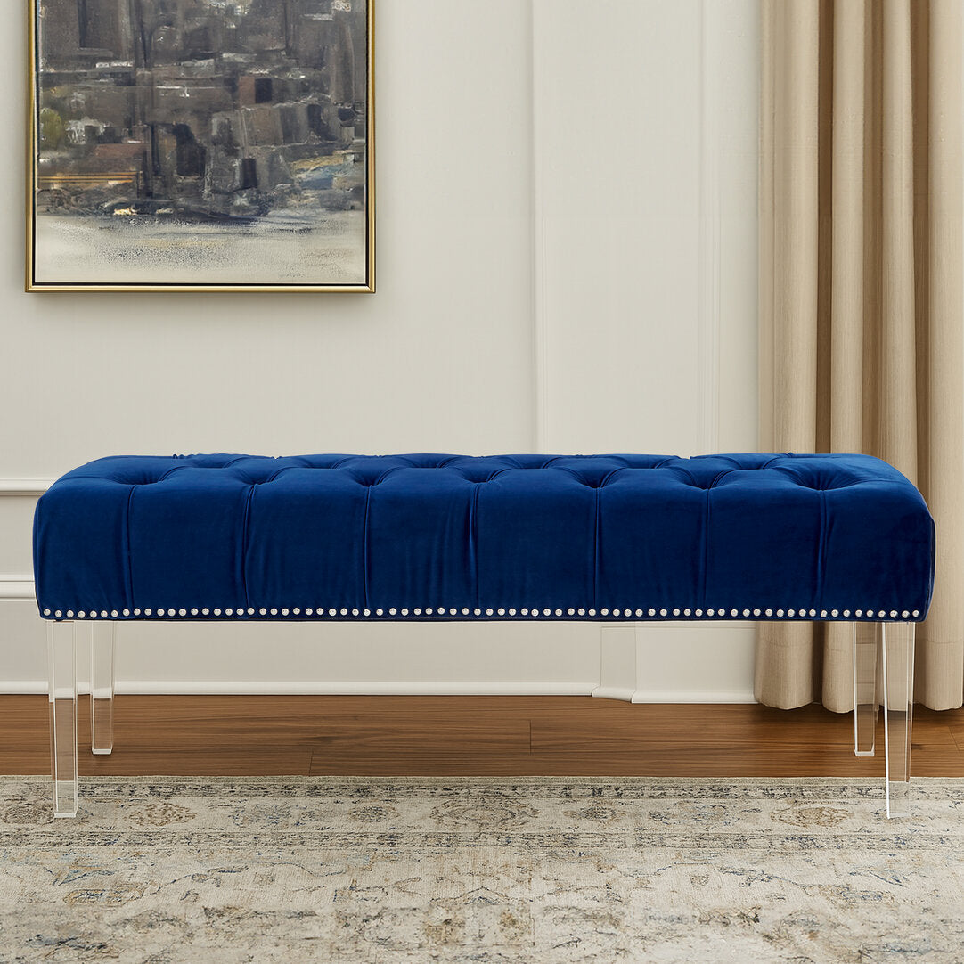 Sorrento Blue Velvet Bench
