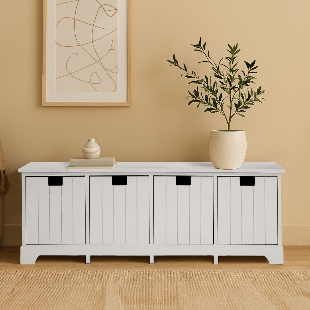 Belgravia England White Drawer Bench