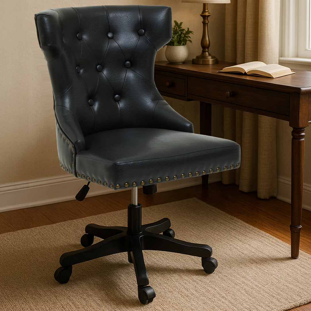 Valencia Black Leather Effect Home Office Chair