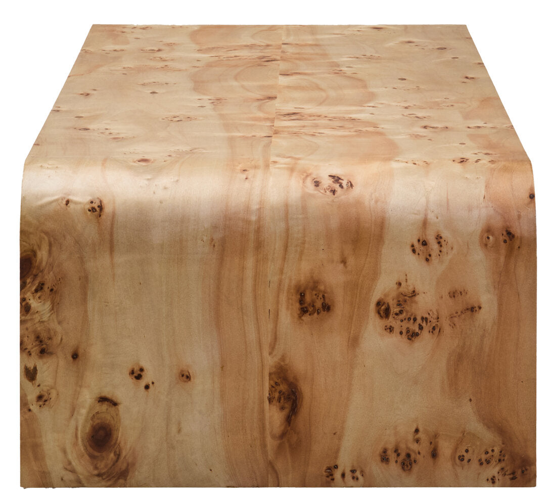 Stirling Burl Wood Design Curved Coffee Table