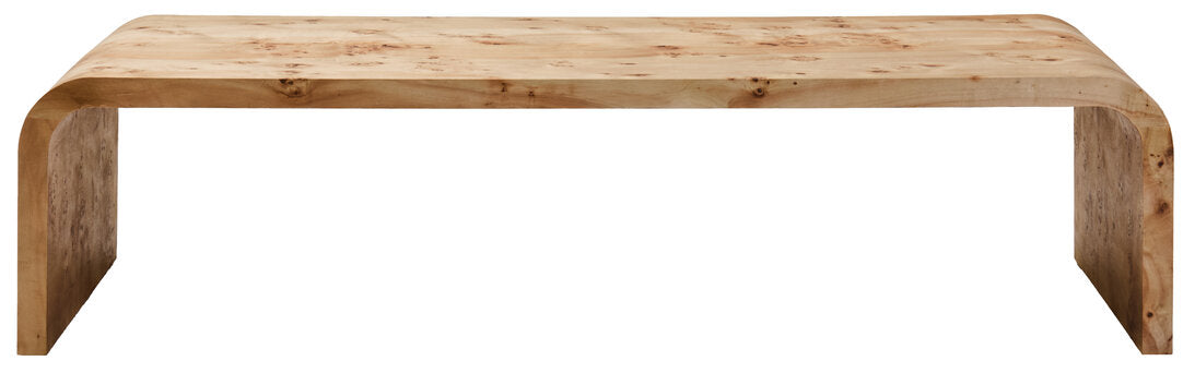 Stirling Burl Wood Design Curved Coffee Table