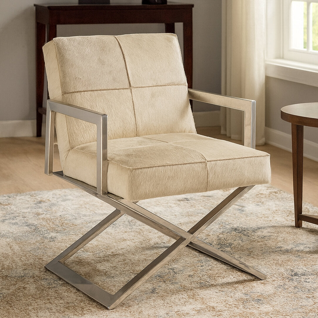 Vienna Townhouse Genuine Grey Leather Chair