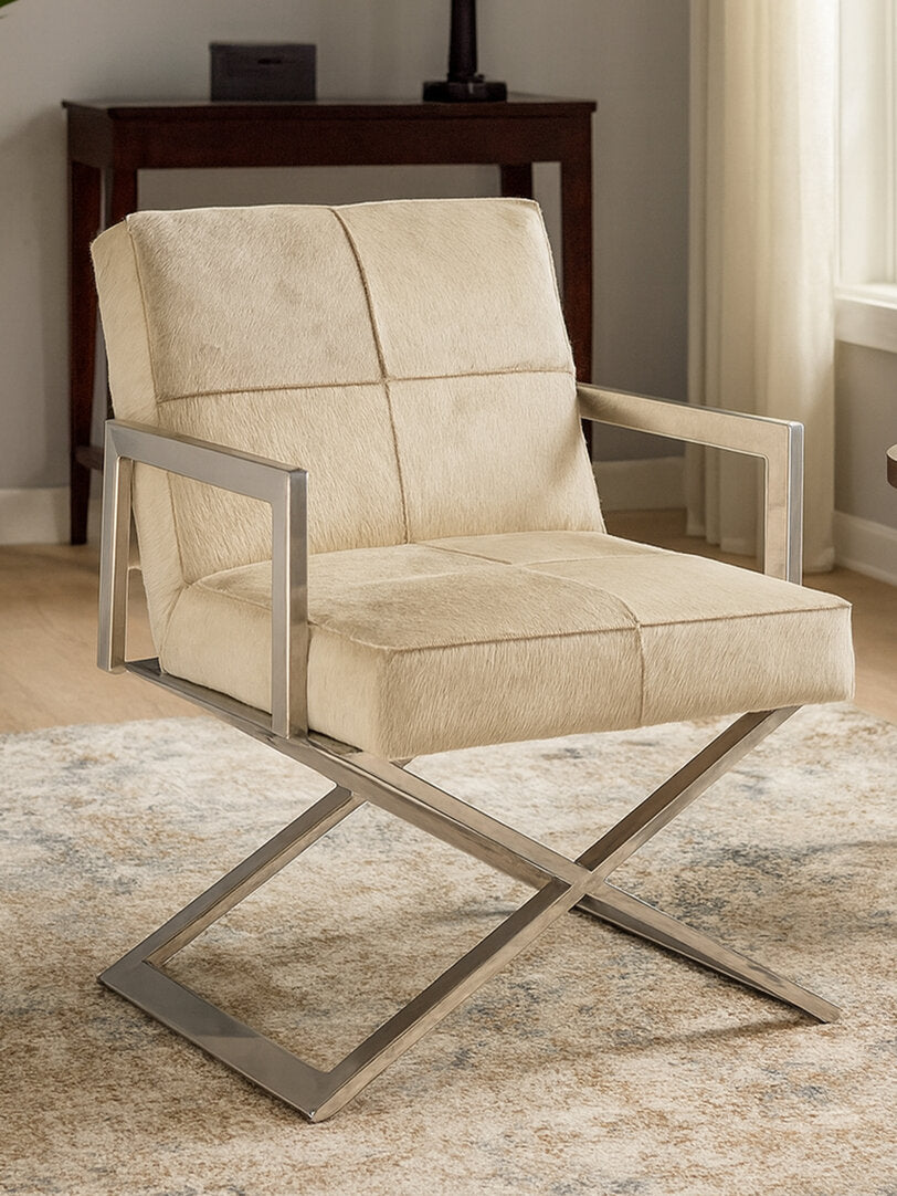 Vienna Townhouse Genuine Grey Leather Chair