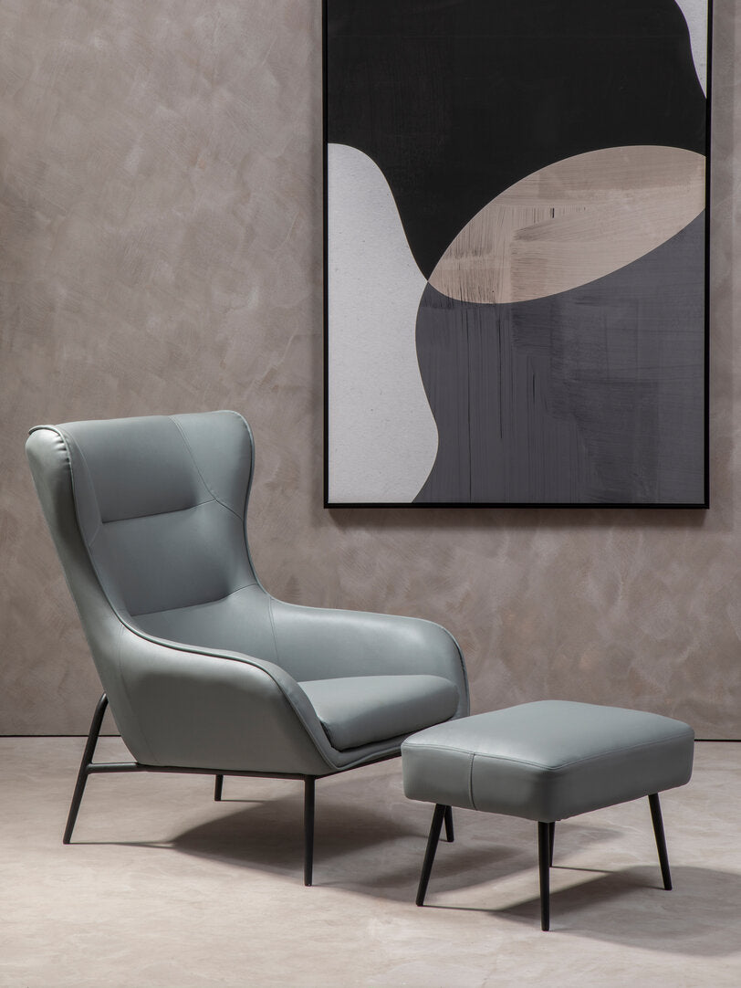Verona Grey Armchair And Footstool