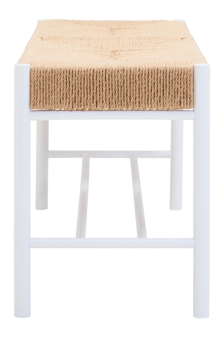 Harrogate Large Natural Rope and White Wood Bench