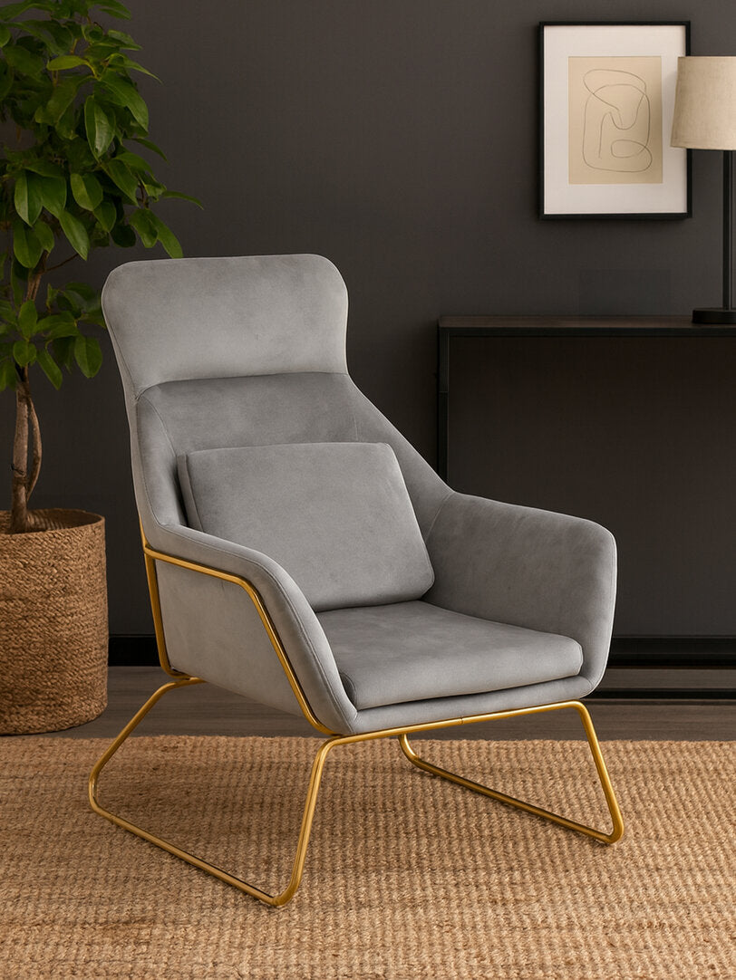 Richmond Grey Velvet Armchair