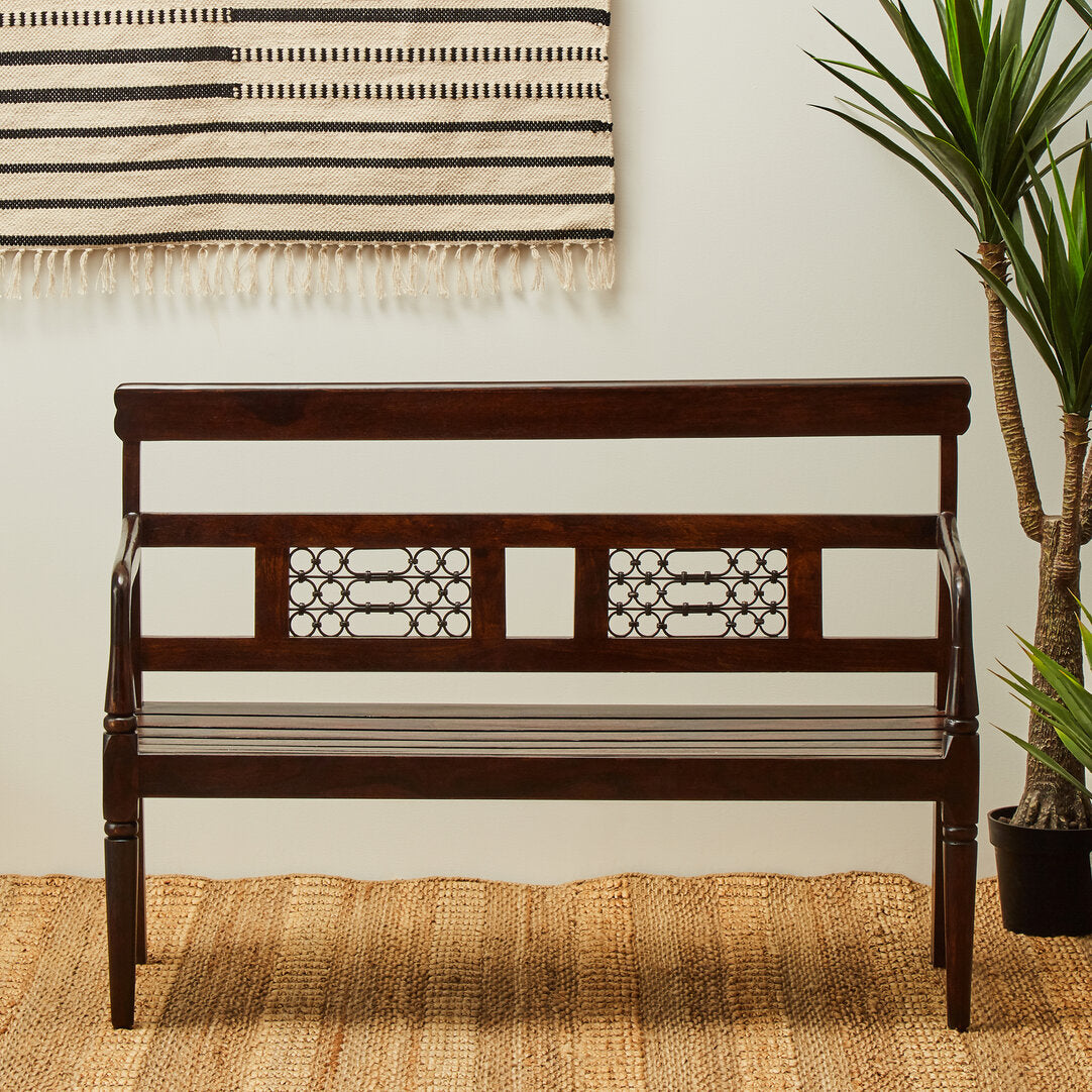 Brooklyn Dark Sheesham Wood Bench