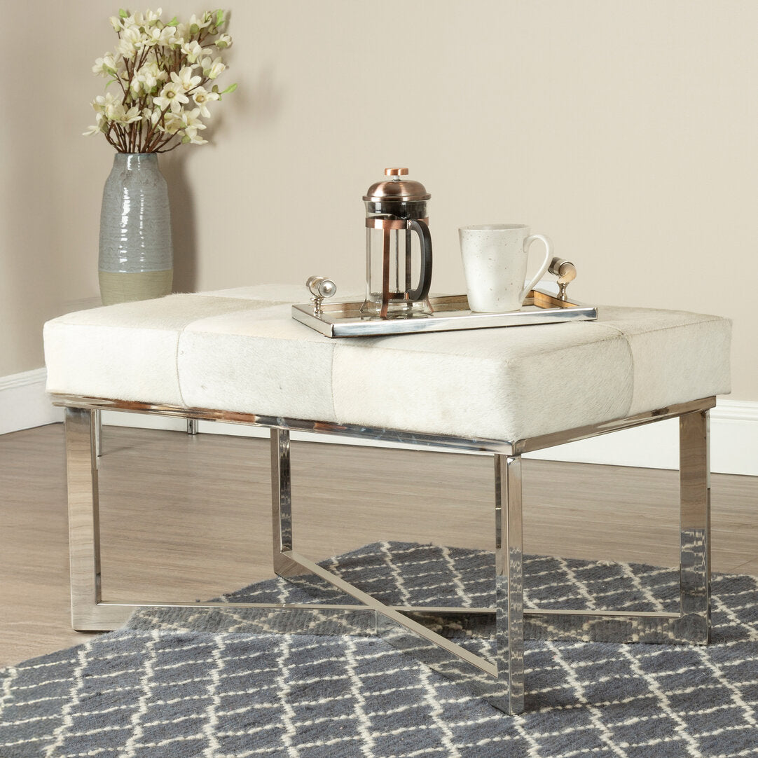 Vienna Townhouse Grey Leather Bench