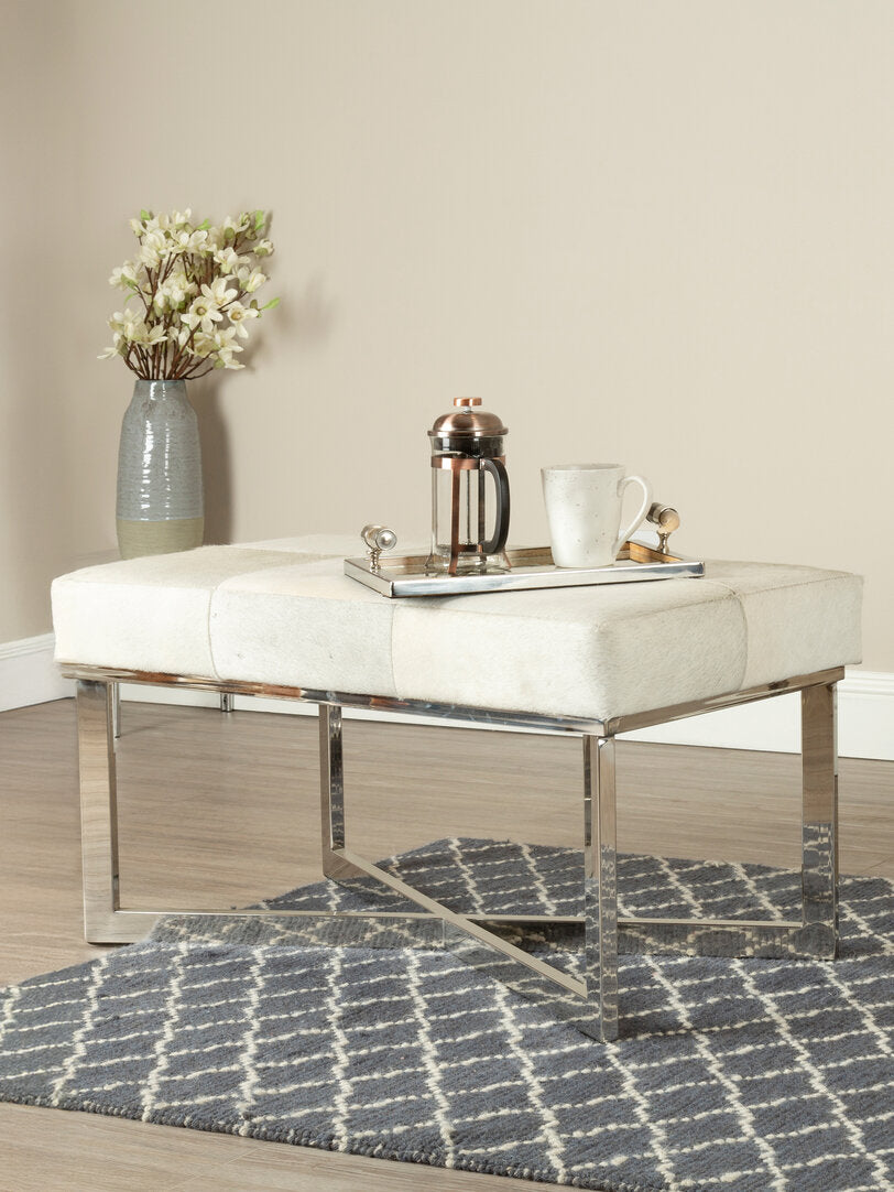 Vienna Townhouse Grey Leather Bench