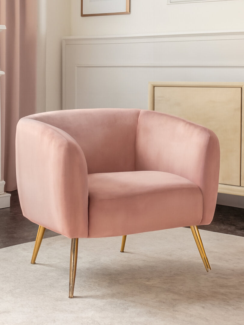 Hudson Pink Velvet Armchair
