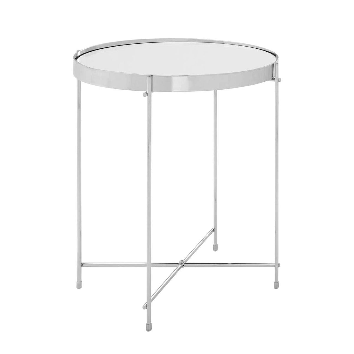 Aurora Mirrored Glass Round Side Table