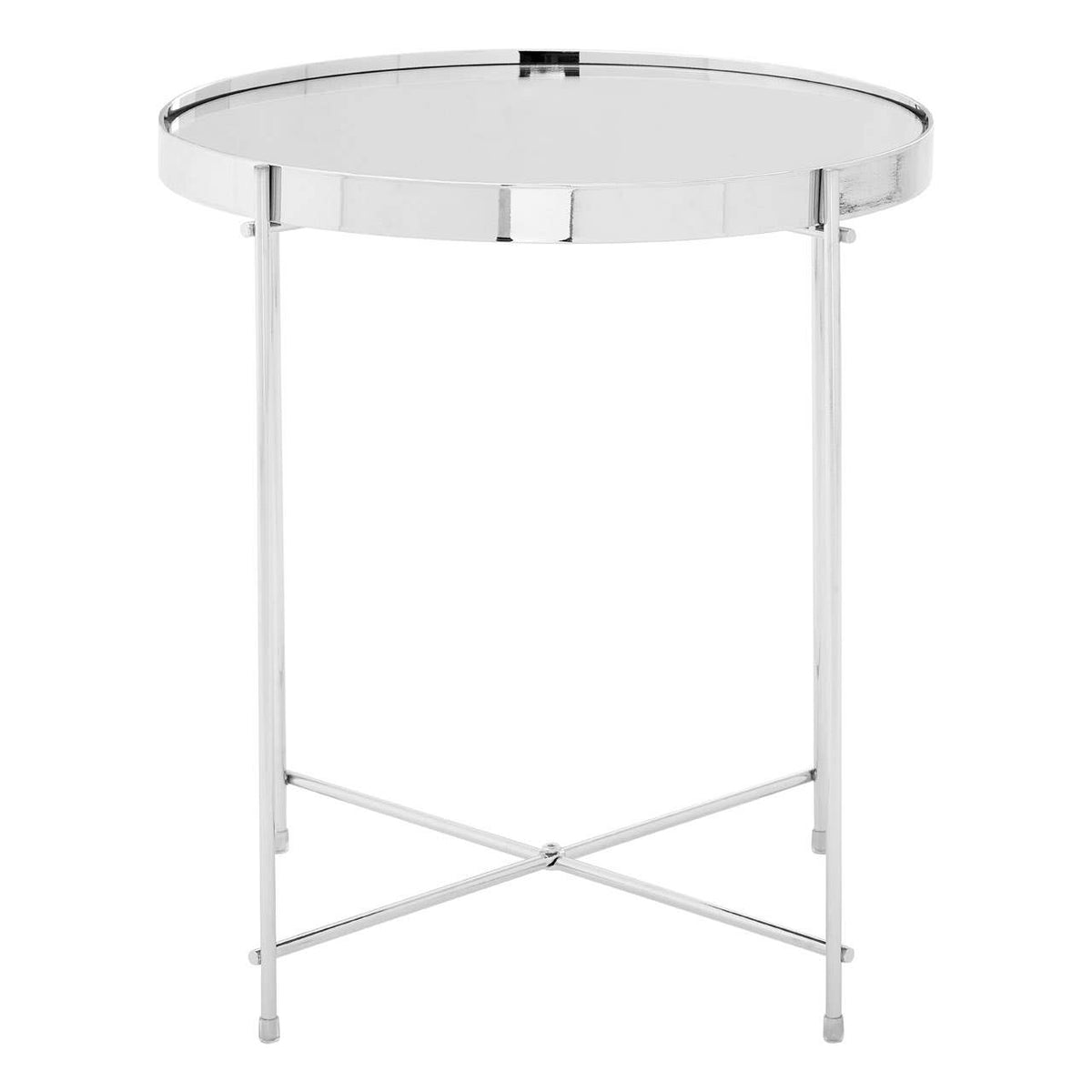 Aurora Mirrored Glass Round Side Table