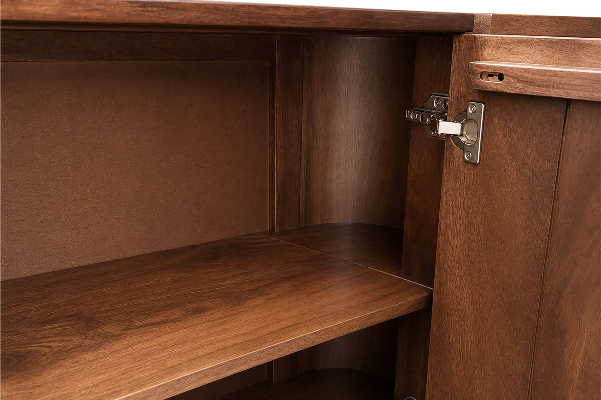 Prestbury Travertine and Mango Wood 2 Door Curved Sideboard