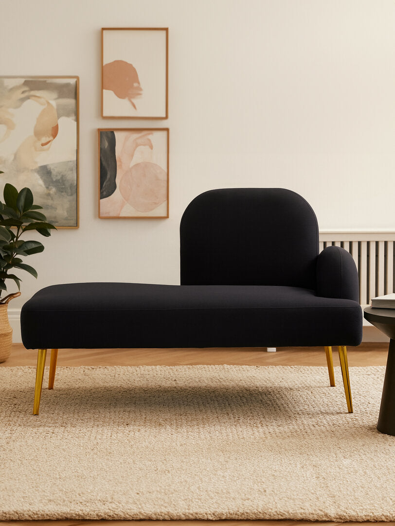 Belgravia Black Right Hand Chaise Longue