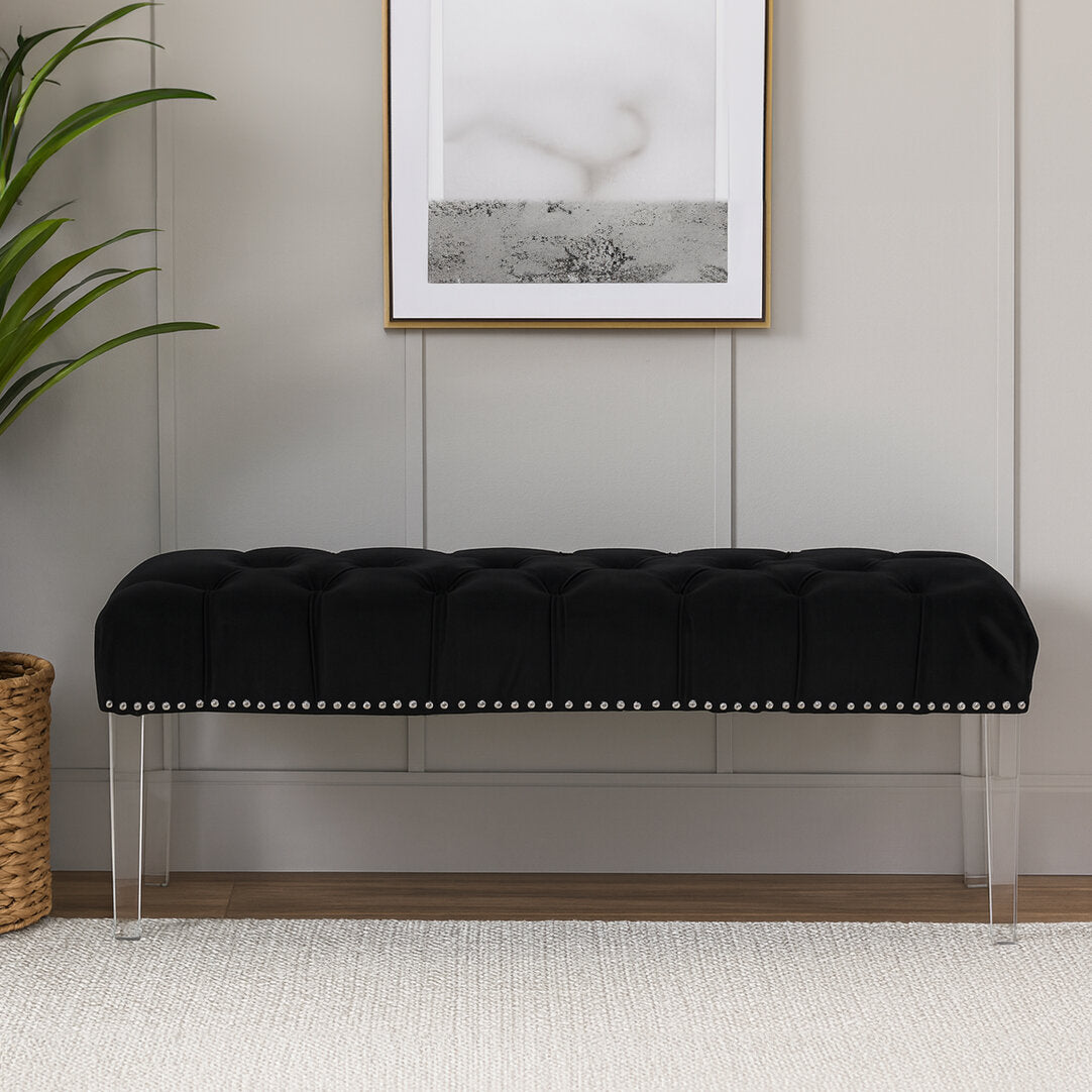 Sorrento Black Velvet Bench