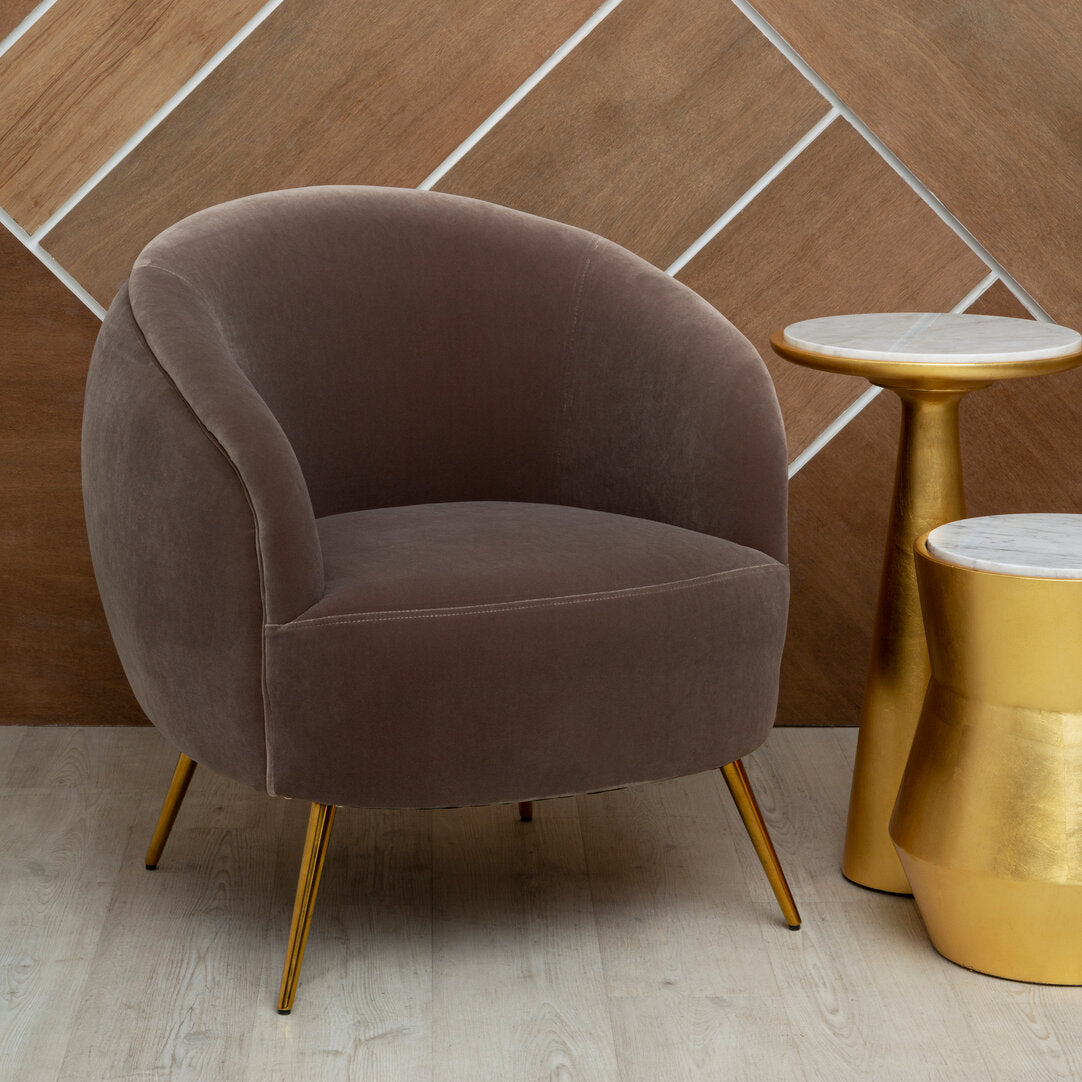 Penzance Mink Velvet Armchair