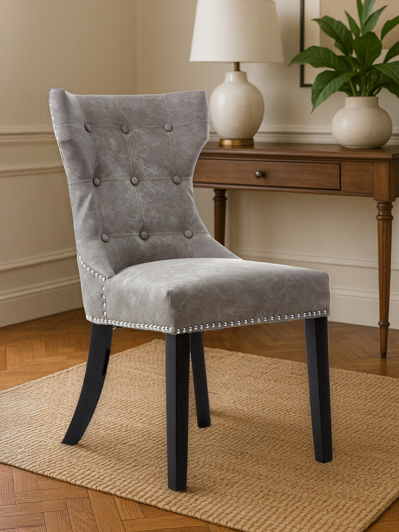 Balmoral Grey Leather Effect Dining Chair