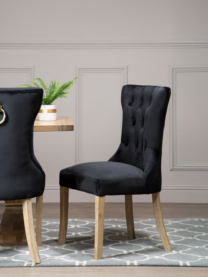 Vienna Townhouse Black Buttoned Dining Chair
