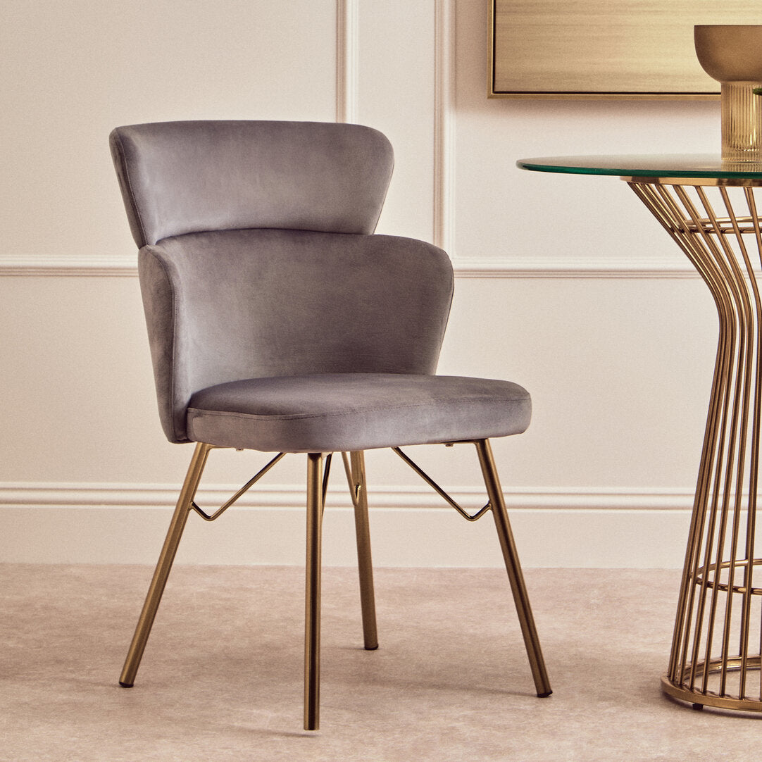 Lisbon Grey Velvet Chair