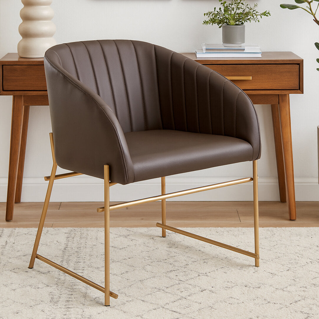 Loxley Brown Faux Leather Dining Chair