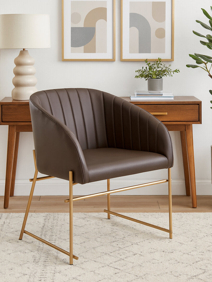 Loxley Brown Faux Leather Dining Chair