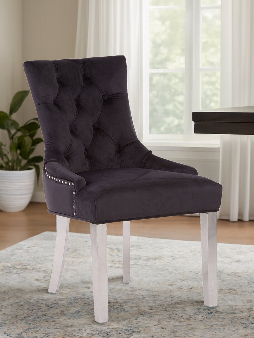 Notting Black Velvet Dining Chair
