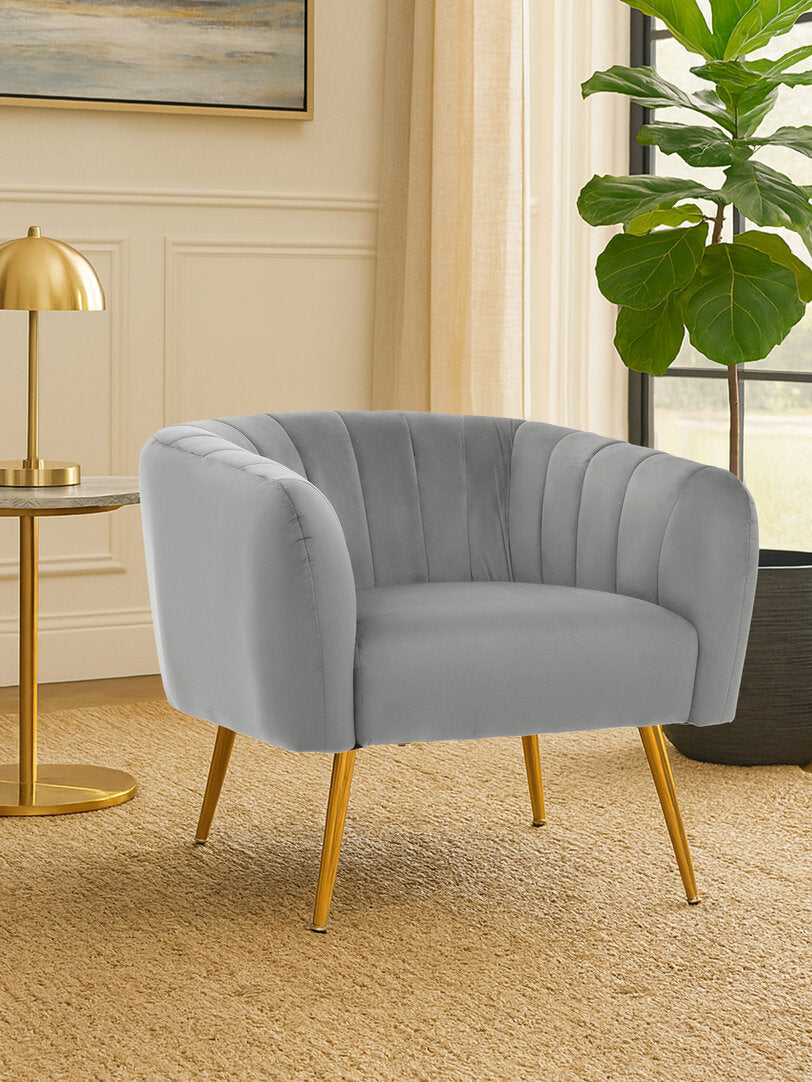 Savoy Grey Velvet Chair