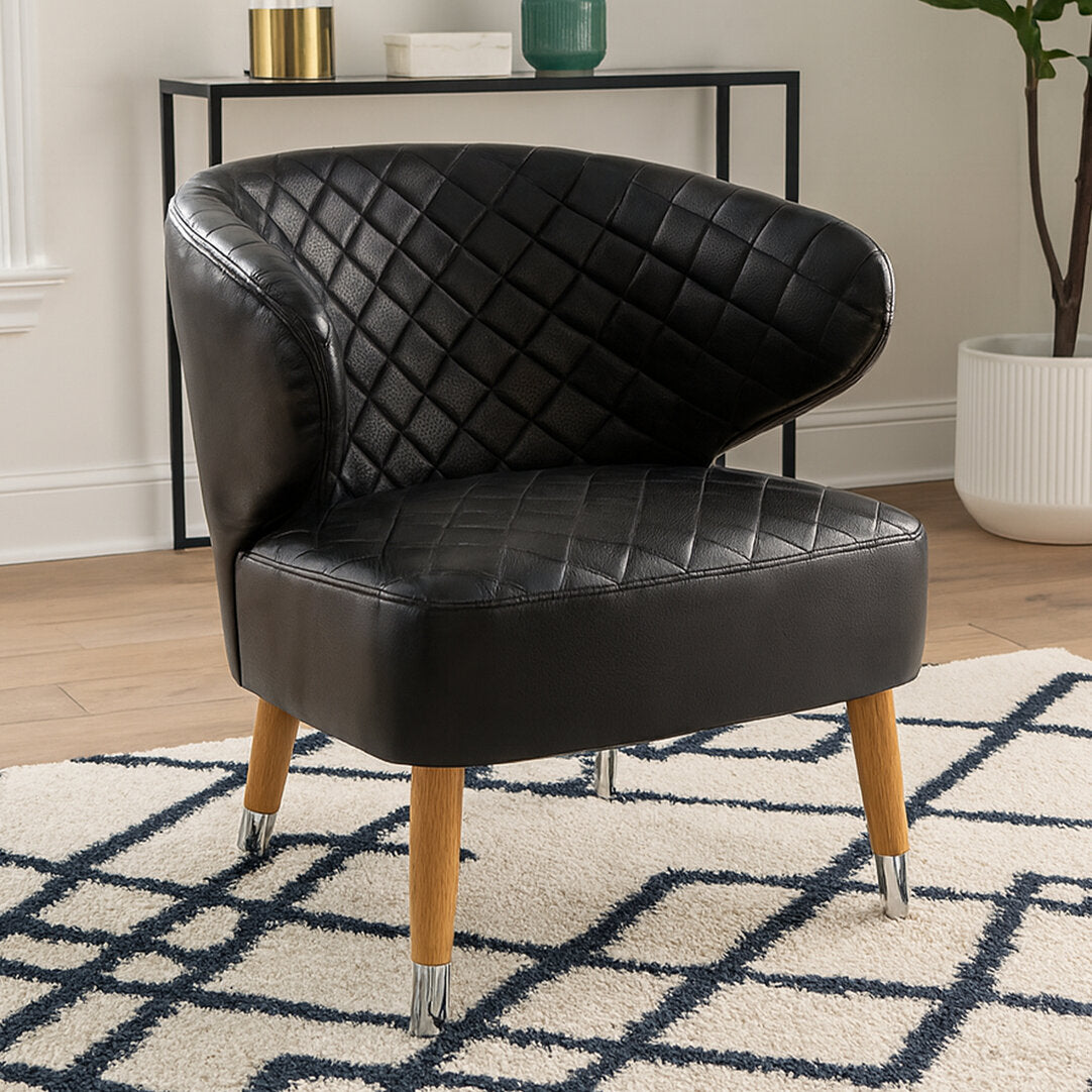 Soho Black Leather Effect Accent Chair