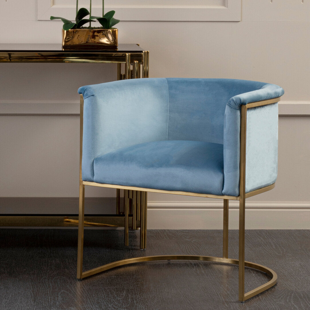 Naples Blue Velvet Chair