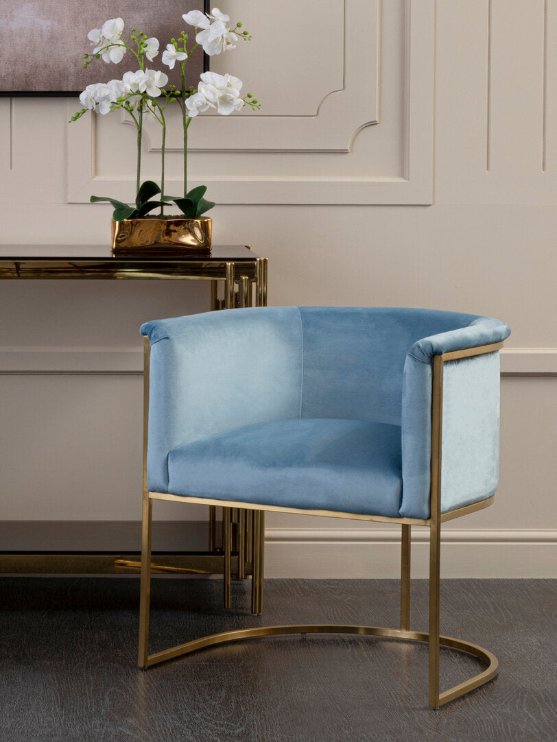 Naples Blue Velvet Chair