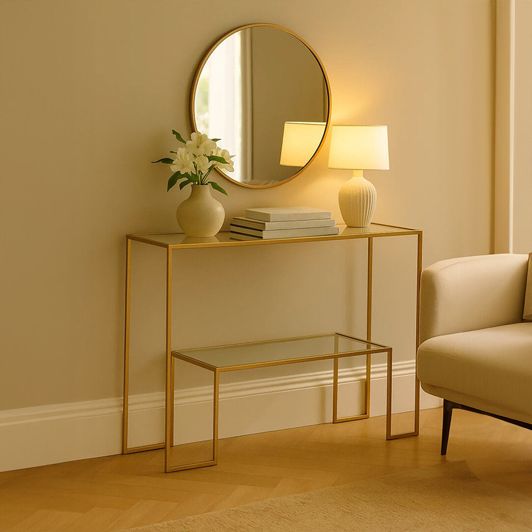 Notting Gold Finish Console Table